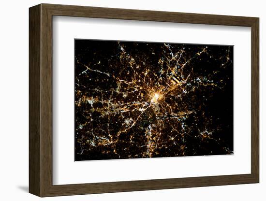 Night time satellite image of Atlanta, Georgia, USA-null-Framed Photographic Print