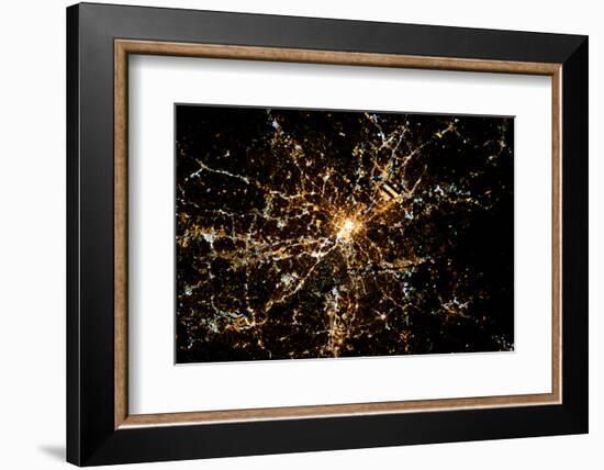 Night time satellite image of Atlanta, Georgia, USA-null-Framed Photographic Print