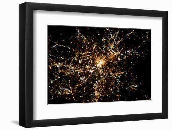 Night time satellite image of Atlanta, Georgia, USA-null-Framed Photographic Print