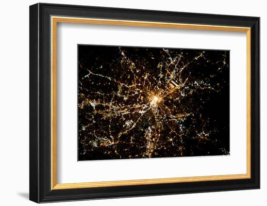 Night time satellite image of Atlanta, Georgia, USA-null-Framed Photographic Print