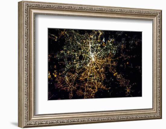 Night time satellite image of Berlin, Germany-null-Framed Photographic Print