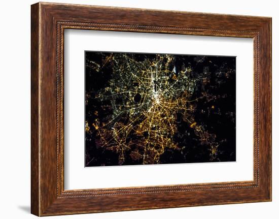 Night time satellite image of Berlin, Germany-null-Framed Photographic Print