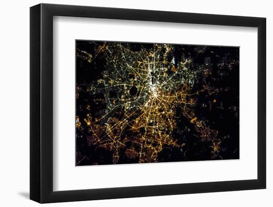 Night time satellite image of Berlin, Germany-null-Framed Photographic Print