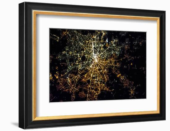 Night time satellite image of Berlin, Germany-null-Framed Photographic Print