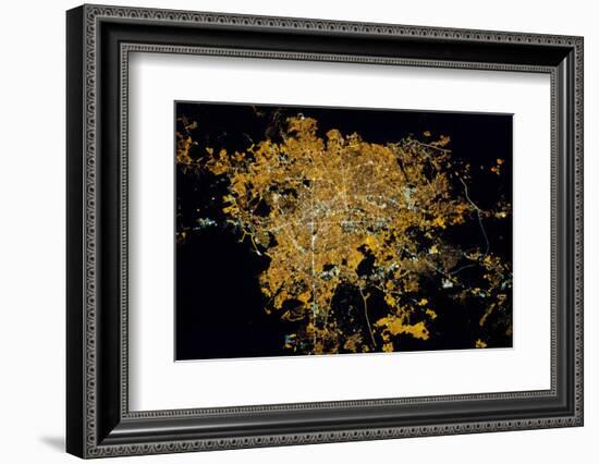 Night time satellite image of Guadalajara, Jalisco, Mexico-null-Framed Photographic Print