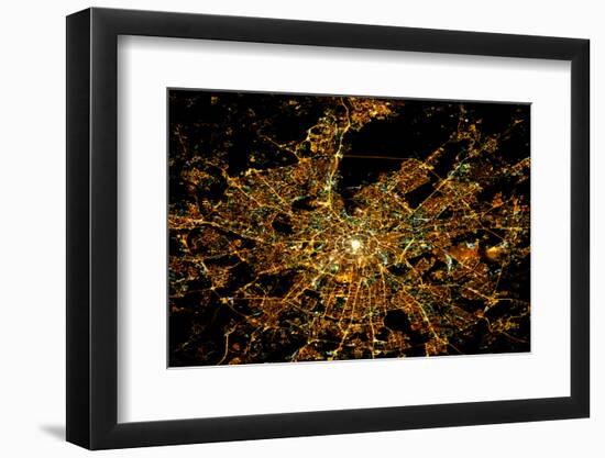 Night time satellite image of Moscow, Russia-null-Framed Photographic Print