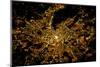 Night time satellite image of Moscow, Russia-null-Mounted Photographic Print