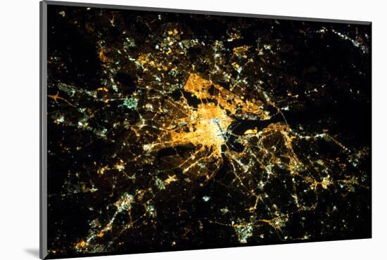 Night time satellite image of Washington DC, USA-null-Mounted Photographic Print