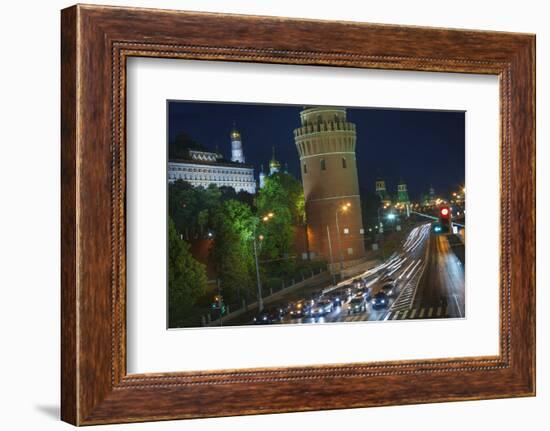 Night Time Traffic on Kremlevskaya Nab.-Jon Hicks-Framed Photographic Print