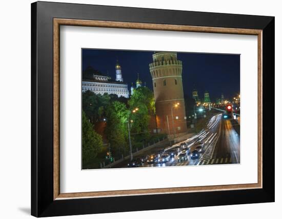 Night Time Traffic on Kremlevskaya Nab.-Jon Hicks-Framed Photographic Print