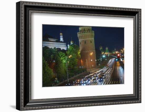 Night Time Traffic on Kremlevskaya Nab.-Jon Hicks-Framed Photographic Print