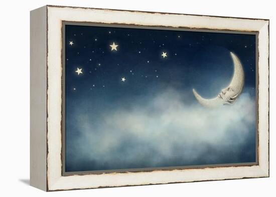 Night Time with Stars and Moon-egal-Framed Premier Image Canvas