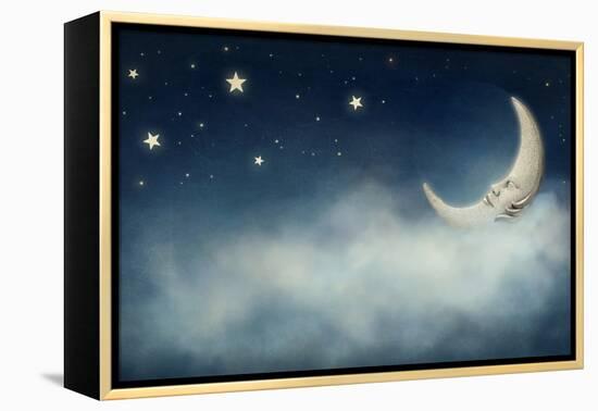 Night Time with Stars and Moon-egal-Framed Premier Image Canvas