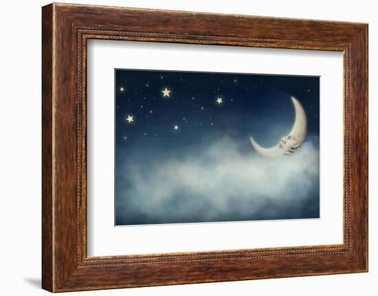 Night Time with Stars and Moon-egal-Framed Photographic Print