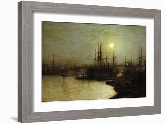 Night Toil, Billingsgate Wharf-John Atkinson Grimshaw-Framed Giclee Print