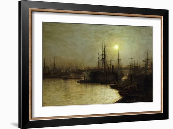 Night Toil, Billingsgate Wharf-John Atkinson Grimshaw-Framed Giclee Print