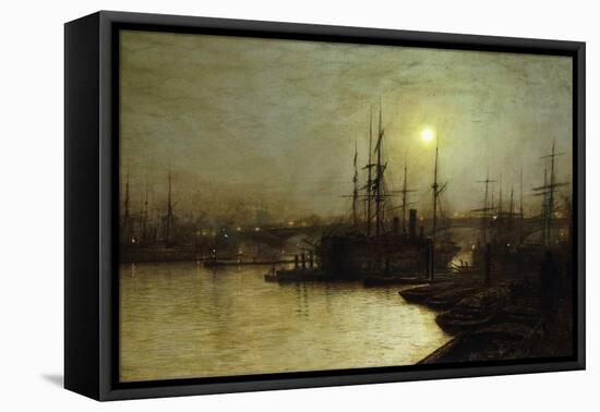 Night Toil, Billingsgate Wharf-John Atkinson Grimshaw-Framed Premier Image Canvas