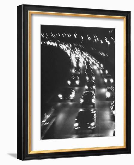 Night Traffic on the Major Deegan Expressway-Yale Joel-Framed Photographic Print