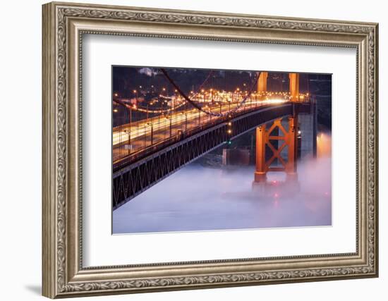 Night Travels Across Golden Gate Bridge, San Francisco California Travel-Vincent James-Framed Photographic Print