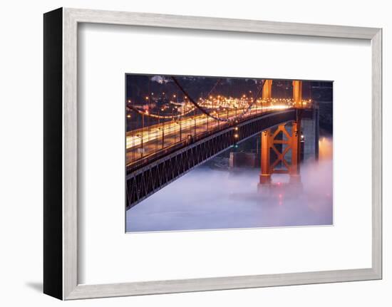 Night Travels Across Golden Gate Bridge, San Francisco California Travel-Vincent James-Framed Photographic Print