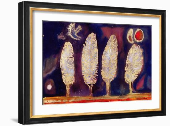 Night Trees, 1996 (Mixed Media)-Peter Davidson-Framed Giclee Print