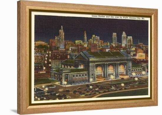 Night, Union Station, Kansas City, Missouri-null-Framed Stretched Canvas