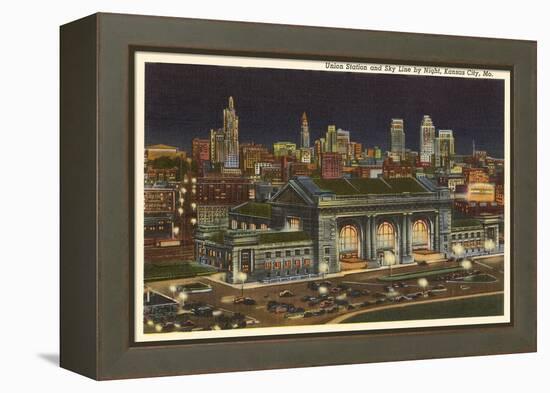 Night, Union Station, Kansas City, Missouri-null-Framed Stretched Canvas