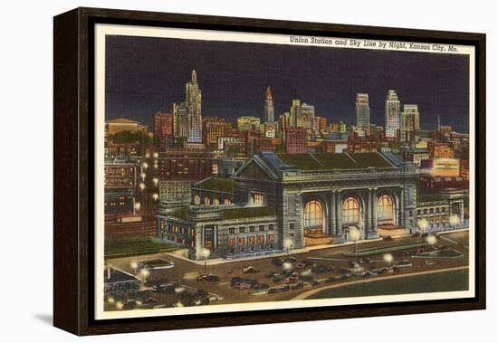 Night, Union Station, Kansas City, Missouri-null-Framed Stretched Canvas