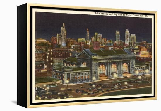 Night, Union Station, Kansas City, Missouri-null-Framed Stretched Canvas