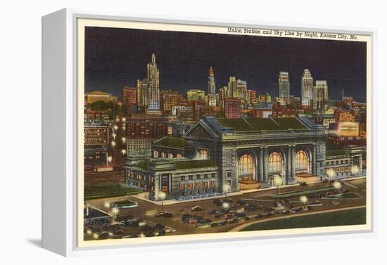 Night, Union Station, Kansas City, Missouri-null-Framed Stretched Canvas