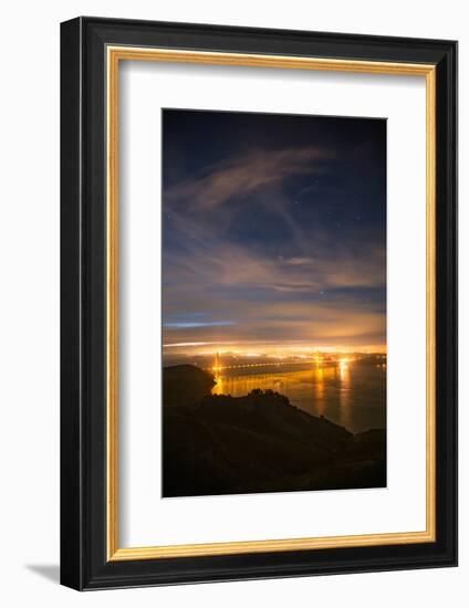 Night View Classic  Golden Gate Bridge San Francisco-Vincent James-Framed Photographic Print