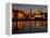 Night View of Albert Dock and the "Three Graces," Liverpool, United Kingdom-Glenn Beanland-Framed Premier Image Canvas