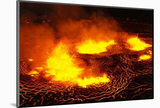 Night View of Boiling Lava from Volcanic Eruption-Bettmann-Mounted Photographic Print