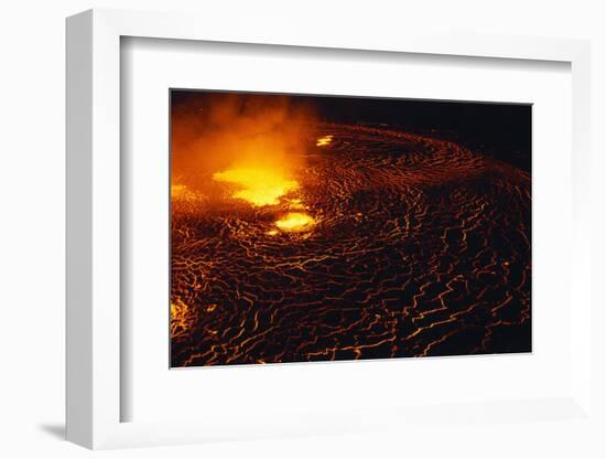 Night View of Boiling Lava from Volcanic Eruption-Bettmann-Framed Photographic Print