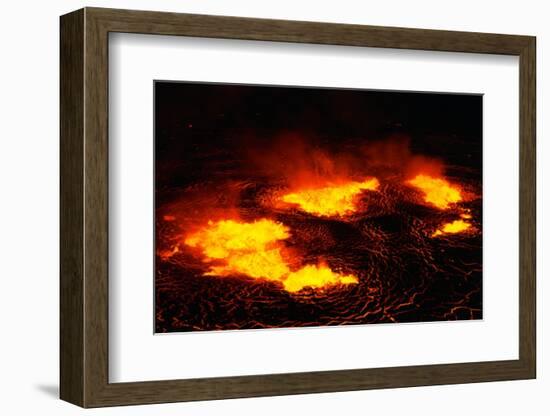 Night View of Boiling Lava from Volcanic Eruption-Bettmann-Framed Photographic Print