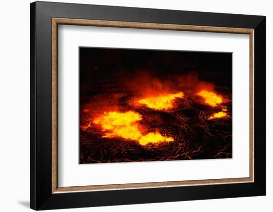 Night View of Boiling Lava from Volcanic Eruption-Bettmann-Framed Photographic Print