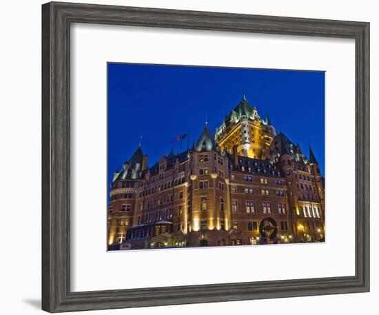 Night View of Chateau Frontenac Hotel, Quebec City, Canada-Keren Su-Framed Photographic Print