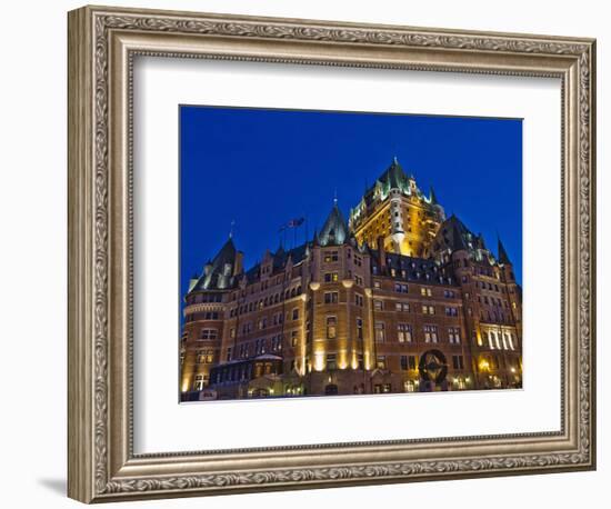 Night View of Chateau Frontenac Hotel, Quebec City, Canada-Keren Su-Framed Photographic Print