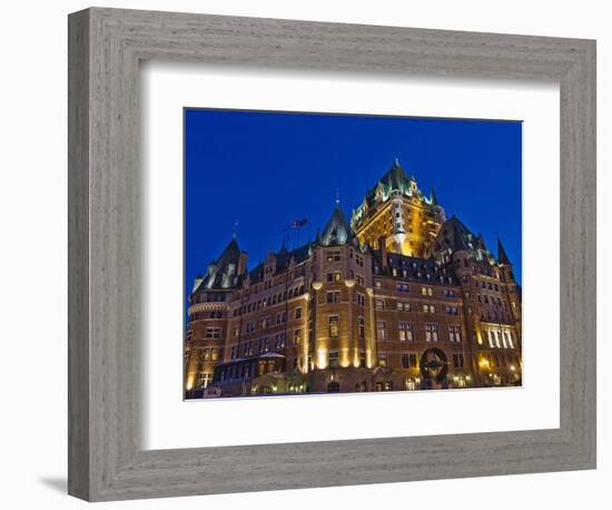 Night View of Chateau Frontenac Hotel, Quebec City, Canada-Keren Su-Framed Photographic Print