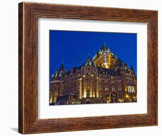 Night View of Chateau Frontenac Hotel, Quebec City, Canada-Keren Su-Framed Photographic Print