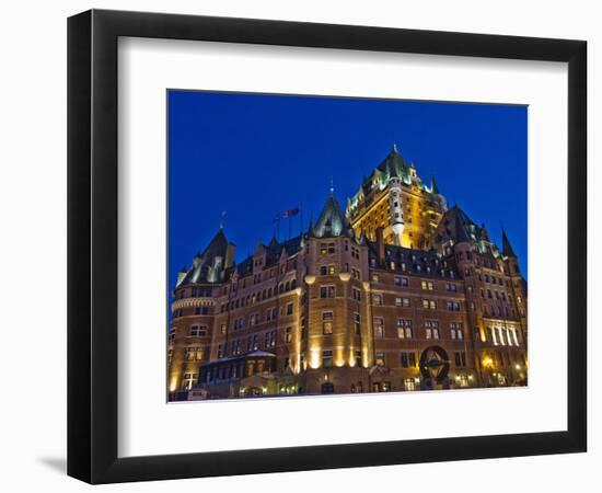 Night View of Chateau Frontenac Hotel, Quebec City, Canada-Keren Su-Framed Photographic Print