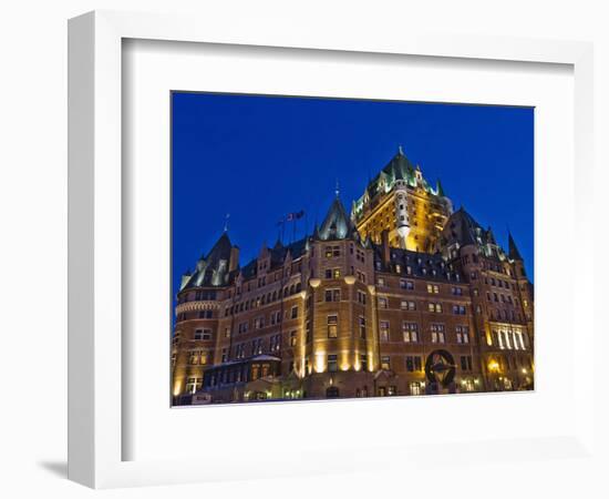 Night View of Chateau Frontenac Hotel, Quebec City, Canada-Keren Su-Framed Photographic Print