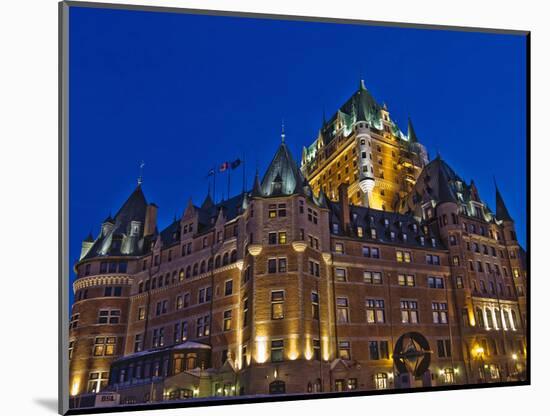 Night View of Chateau Frontenac Hotel, Quebec City, Canada-Keren Su-Mounted Photographic Print