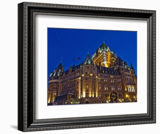 Night View of Chateau Frontenac Hotel, Quebec City, Canada-Keren Su-Framed Photographic Print