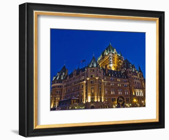 Night View of Chateau Frontenac Hotel, Quebec City, Canada-Keren Su-Framed Photographic Print