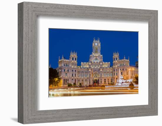 Night View of Cibeles Palace, Plaza De Cibeles, Madrid, Comunidad De Madrid, Spain-Stefano Politi Markovina-Framed Photographic Print