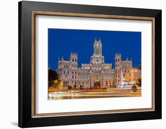 Night View of Cibeles Palace, Plaza De Cibeles, Madrid, Comunidad De Madrid, Spain-Stefano Politi Markovina-Framed Photographic Print
