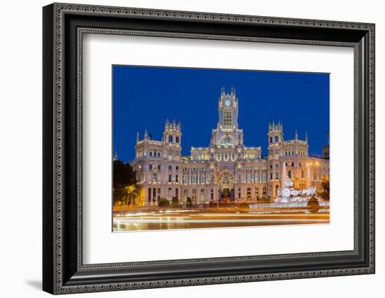 Night View of Cibeles Palace, Plaza De Cibeles, Madrid, Comunidad De Madrid, Spain-Stefano Politi Markovina-Framed Photographic Print