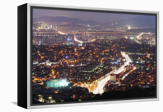 Night View of City, Seoul, South Korea, Asia-Christian-Framed Premier Image Canvas