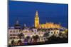 Night view of city skyline with Cathedral and Giralda bell tower, Seville, Andalusia, Spain-Stefano Politi Markovina-Mounted Photographic Print